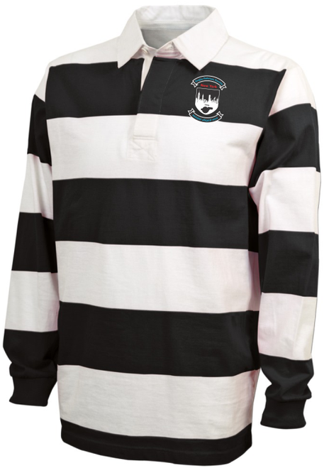 RRSNY Rugby Stripe Polo, Black/White