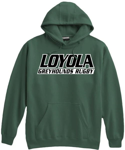 Loyola Men's Rugby Hoodie, Forest Green 