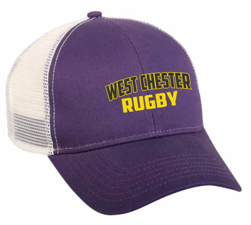 West Chester Mesh-Back Adjustable Hat, Purple/White