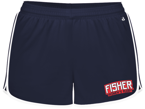 Fisher WRFC Ladies-Cut Gym Short, Navy/White