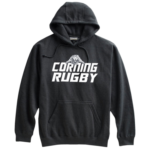 Corning Rugby Fleece Hoodie, Charcoal Gray