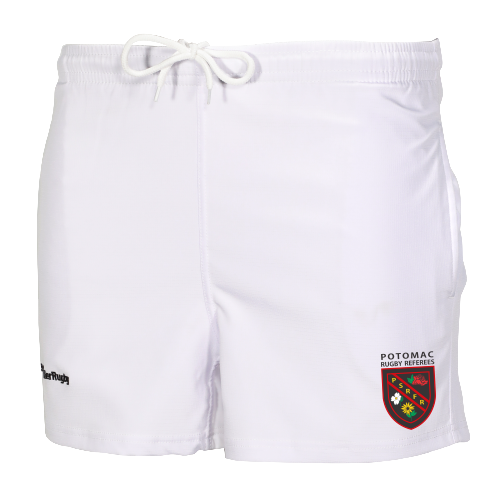 Potomac Referees Pocketed Performance Rugby Shorts, White