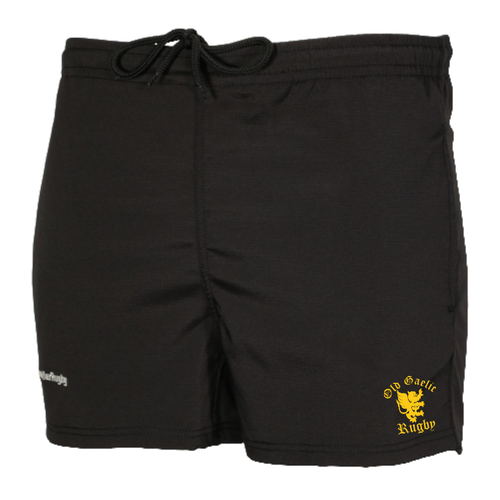 Old Gaelic SRS Pocketed Performance Rugby Shorts, Black