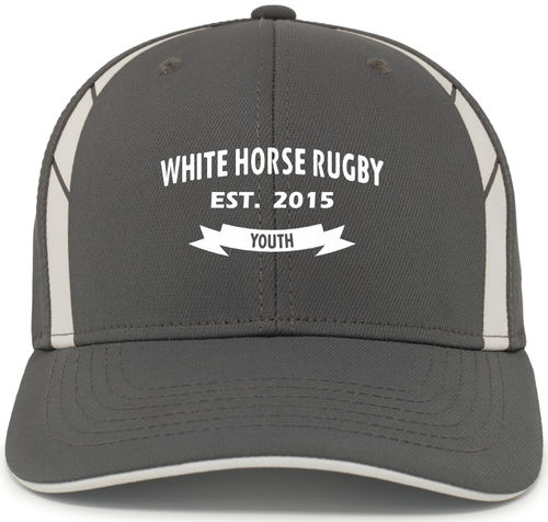 White Horse Youth Rugby Snapback Hat, Gray/White