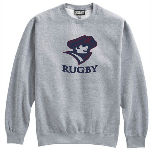 New York Maritime Rugby Mariner Logo Crewneck Sweatshirt, Gray