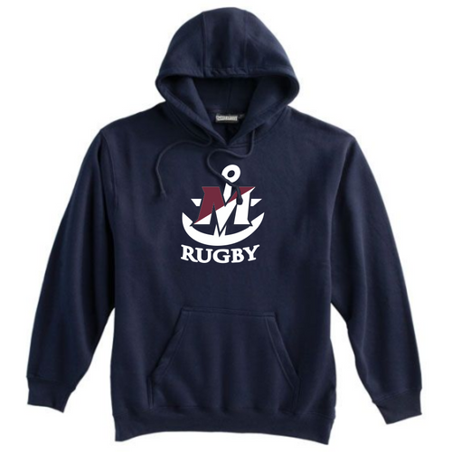 New York Maritime Rugby Anchor Logo Hoodie, Navy