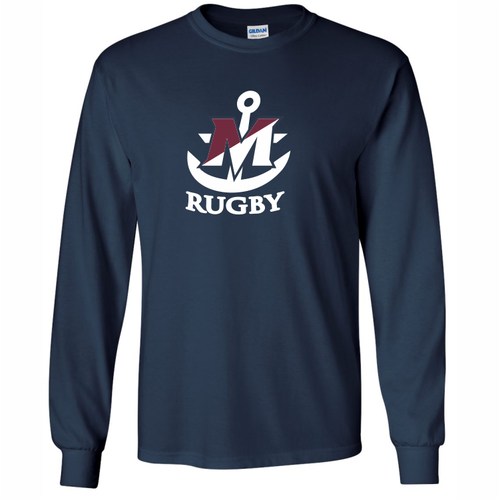 New York Maritime Rugby Anchor Logo Tee, Navy