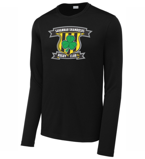 Savannah Shamrocks Rugby LS Performance T-Shirt, Black