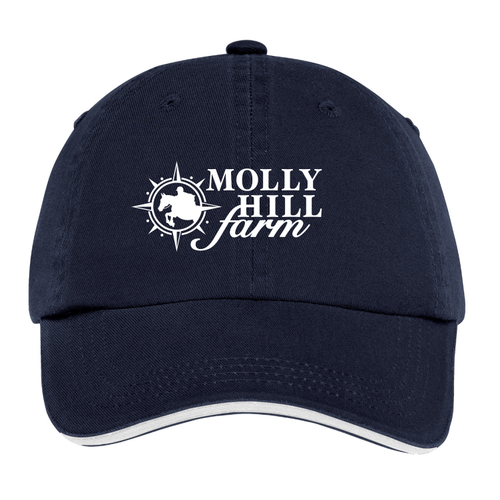 Molly Hill Farm Twill Adjustable Baseball Hat, Navy/White