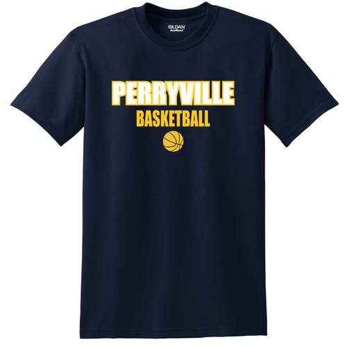Perryville MS Basketball SHORT Sleeve Tee, Navy
