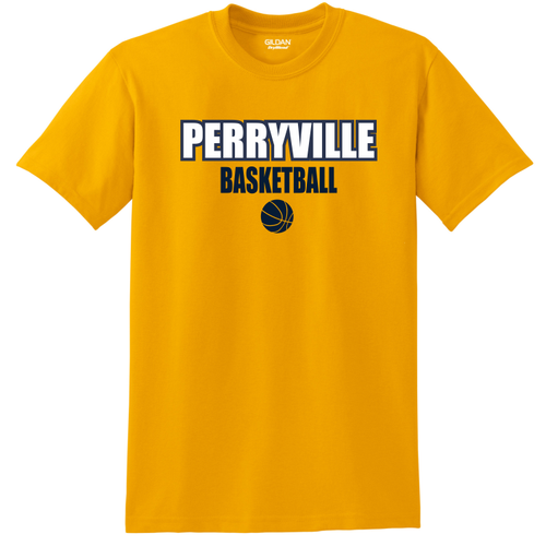Perryville MS Basketball SHORT Sleeve Tee, Gold
