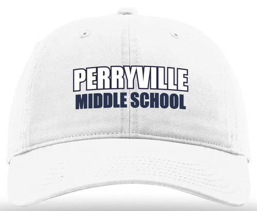 Perryville MS Adjustable Twill Hat, White