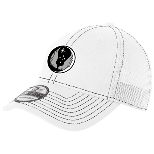 818 MSAS Mesh-Back FlexFit Hat, White/Black