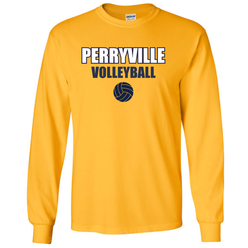 Perryville Volleyball LONG Sleeve Tee, Gold