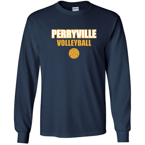 Perryville Volleyball LONG Sleeve Tee, Navy