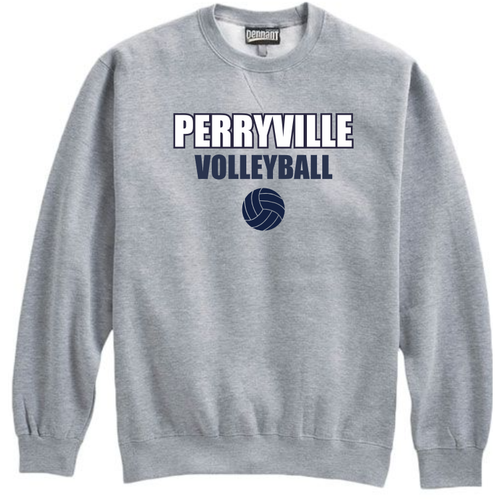 Perryville Volleyball Crewneck Sweatshirt, Gray