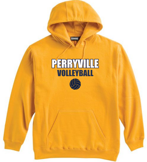 Perryville Volleyball Hooded Sweatshirt, Gold