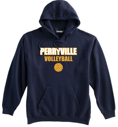 Perryville Volleyball Hooded Sweatshirt, Navy