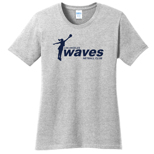 Los Angeles Waves Netball T-Shirt, Athletic Gray