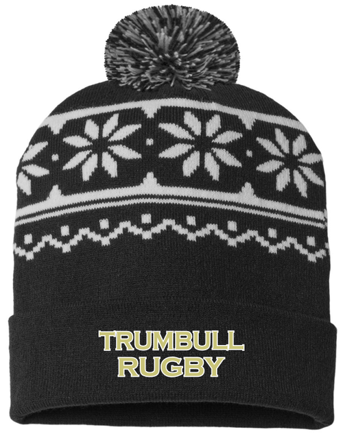 Trumbull HS Boys Snowflake Pom Beanie