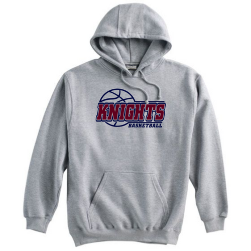 New Covenant Knights Basketball Logo Hoodie, Gray