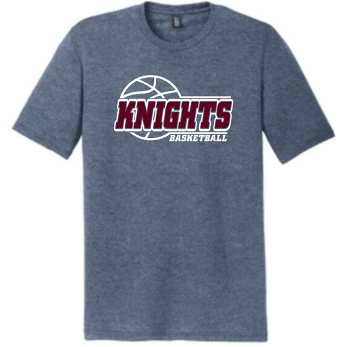 New Covenant Knights Basketball Logo Triblend T-Shirt, Navy Frost