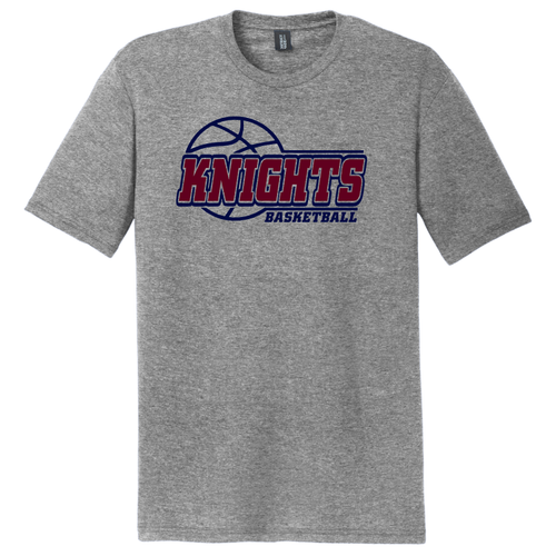 New Covenant Knights Basketball Logo Triblend T-Shirt, Gray Frost