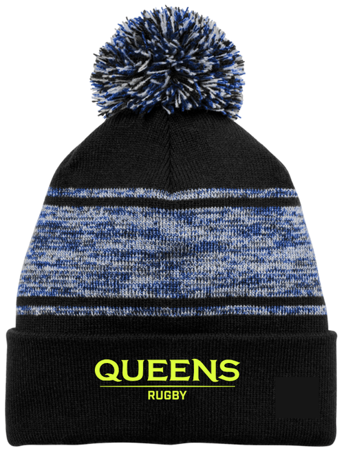 Queens University of Charlotte Rugby Marled Pom Beanie