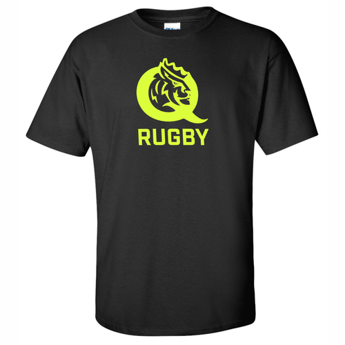 Queens University of Charlotte Rugby 50/50 Tee, Black