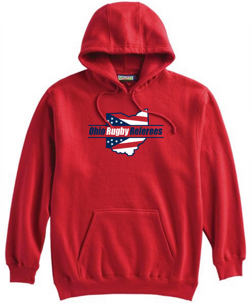 Ohio Rugby Referees Hooded Sweatshirt, Red