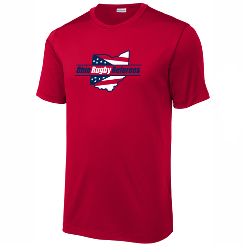 Ohio Rugby Referees Performance T-Shirt, Red