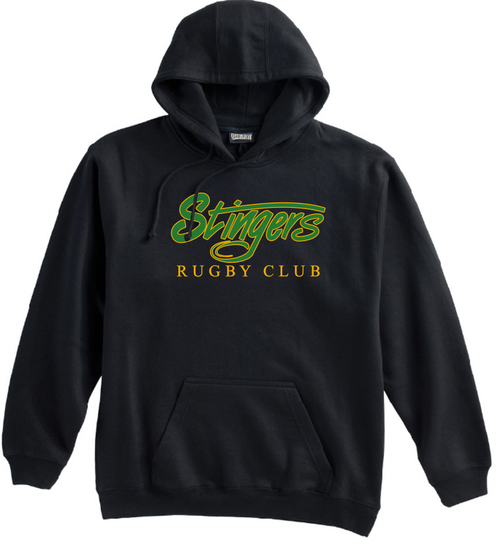 Stingers Rugby Club Hooded Sweatshirt, Black