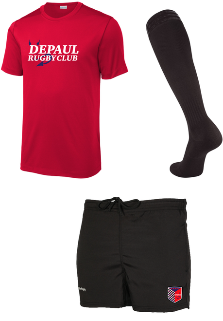 DePaul Rugby Pocketed Shorts/Socks/Shirt Package