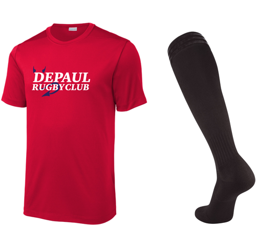 DePaul Rugby Performance T-Shirt and Socks Package