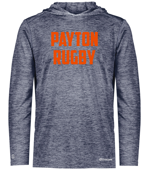 Payton Rugby Hooded LS Performance Tee, Navy Heather