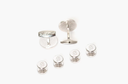 Brackish Brays Cufflink & Studs Set (Rhodium)