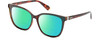 Profile View of Polaroid 4101/F/S Designer Polarized Reading Sunglasses with Custom Cut Powered Green Mirror Lenses in Gloss Tortoise Havana Brown Gemstone Crystal Accents Ladies Cat Eye Full Rim Acetate 65 mm