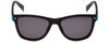 Front View of Polaroid Kids 8025/S Unisex Designer Sunglasses in Black Blue/Polarize Grey 48mm