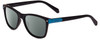 Profile View of Polaroid Kids 8025/S Designer Polarized Sunglasses with Custom Cut Smoke Grey Lenses in Matte Black Blue Unisex Panthos Full Rim Acetate 48 mm