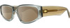 Profile View of Rag&Bone 1047 Designer Polarized Sunglasses with Custom Cut Amber Brown Lenses in Crystal Grey Beige Brown Ladies Oval Full Rim Acetate 55 mm