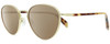 Profile View of Rag&Bone 1019 Logan Designer Polarized Sunglasses with Custom Cut Amber Brown Lenses in Gold Pink Tortoise Havana Ladies Panthos Full Rim Metal 52 mm