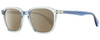 Profile View of Rag&Bone 5034 Parker Designer Polarized Sunglasses with Custom Cut Amber Brown Lenses in Crystal Blue Grey Unisex Square Full Rim Acetate 52 mm