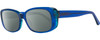 Profile View of GUESS GU7408-90X Designer Polarized Sunglasses with Custom Cut Smoke Grey Lenses in Royal Blue Teal Green Crystal Ladies Rectangular Full Rim Acetate 52 mm