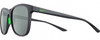 Profile View of NIKE Passage-EV1199-013 Designer Polarized Sunglasses with Custom Cut Smoke Grey Lenses in Matte Anthracite Grey Green Unisex Rectangular Full Rim Acetate 55 mm