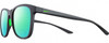 Profile View of NIKE Passage-EV1199-013 Designer Polarized Reading Sunglasses with Custom Cut Powered Green Mirror Lenses in Matte Anthracite Grey Green Unisex Rectangular Full Rim Acetate 55 mm