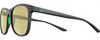 Profile View of NIKE Passage-EV1199-013 Designer Polarized Reading Sunglasses with Custom Cut Powered Sun Flower Yellow Lenses in Matte Anthracite Grey Green Unisex Rectangular Full Rim Acetate 55 mm