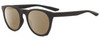 Profile View of NIKE Essent-Horizon-220 Designer Polarized Reading Sunglasses with Custom Cut Powered Amber Brown Lenses in Matte Dark Grey Gunmetal Unisex Panthos Full Rim Acetate 51 mm