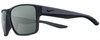Profile View of NIKE Essent-Venture-002 Designer Polarized Sunglasses with Custom Cut Smoke Grey Lenses in Matte Black Unisex Square Full Rim Acetate 59 mm