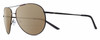 Profile View of NIKE Chance-M-016 Designer Polarized Reading Sunglasses with Custom Cut Powered Amber Brown Lenses in Shiny Black Grey Unisex Pilot Full Rim Metal 61 mm
