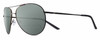 Profile View of NIKE Chance-M-016 Designer Polarized Reading Sunglasses with Custom Cut Powered Smoke Grey Lenses in Shiny Black Grey Unisex Pilot Full Rim Metal 61 mm